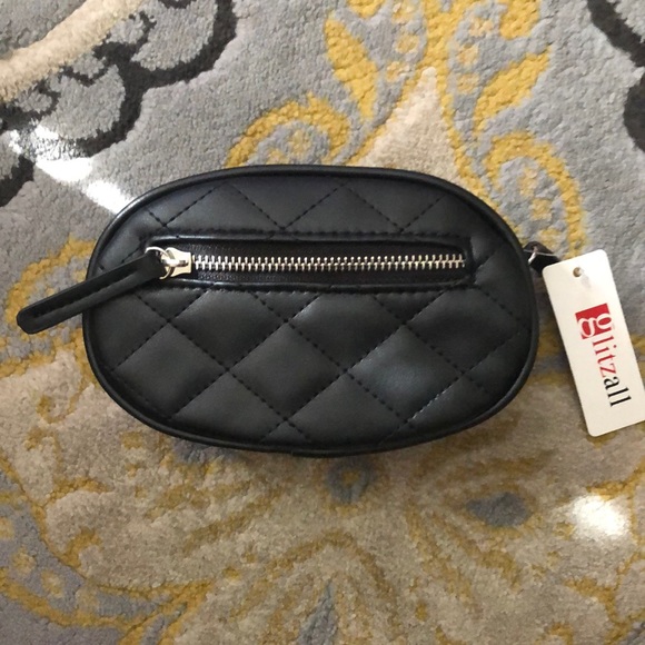 Handbags - Black Quilted Leather Looking Fanny Pack Bag